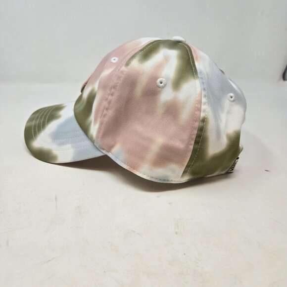 Vans Tie-Dye Adjustable Baseball Cap Logo Patch Pink & Green Unisex Cotton Blend - Picture 4 of 8